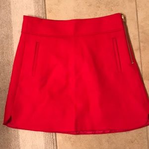 J. Crew Red Wool Skirt
